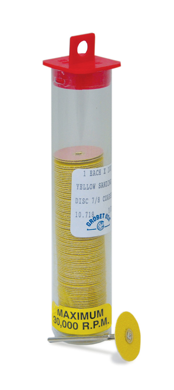 Grobet-Sanding-Disc-Yellow-7/8"-Fine-100/Pkg